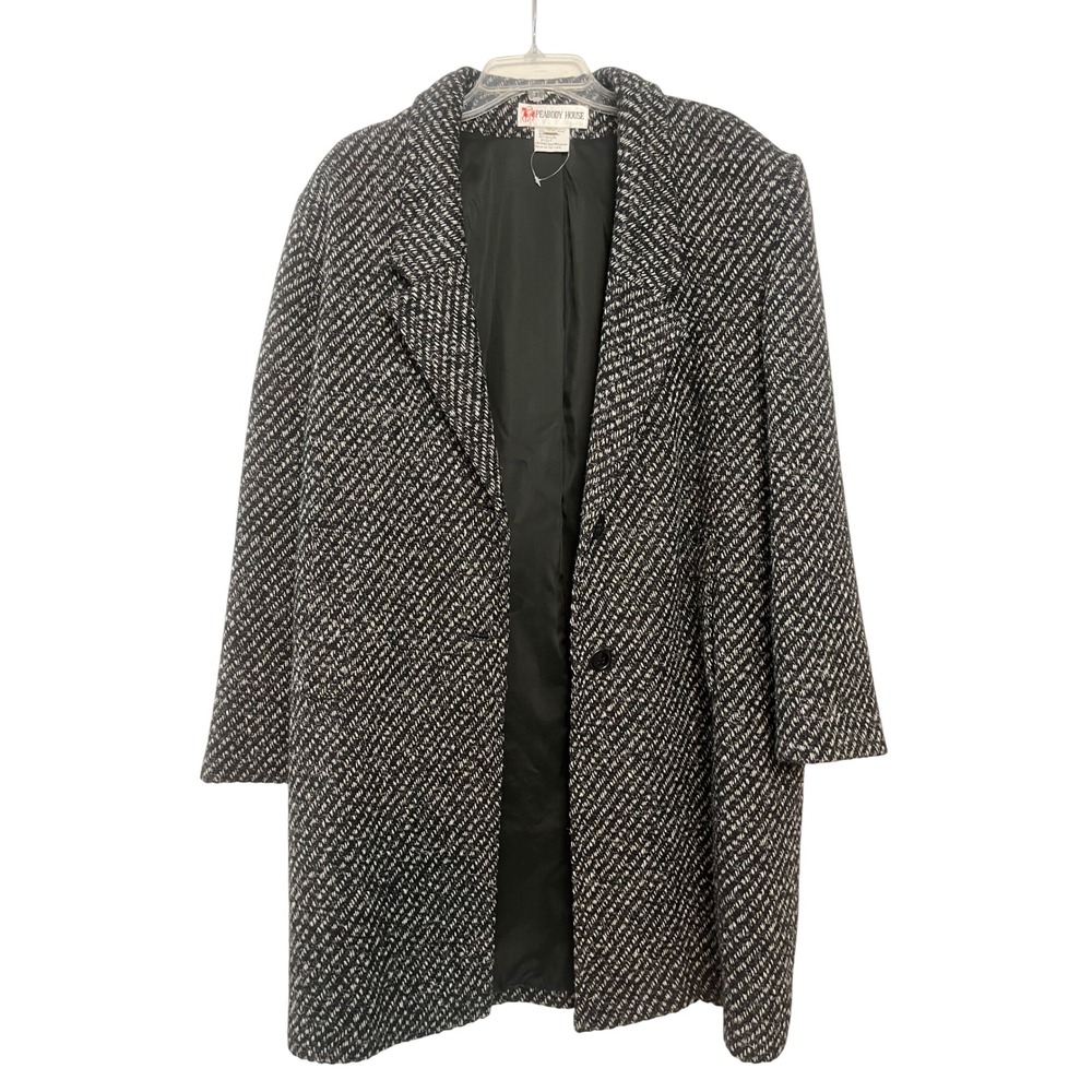 Peabody House Wool Blend Herringbone‎ Coat Jacket Black Gray size 11/12